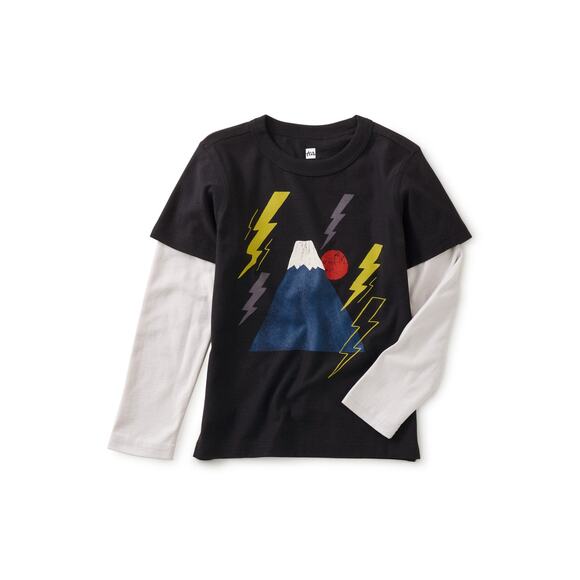 Tea Collection Other - Tea Collection Layered Long Sleeve Graphic Tee - Mount Fuji